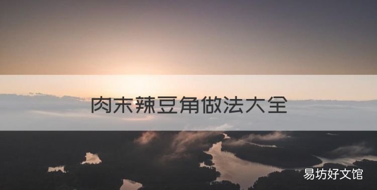 肉末辣豆角做法大全,肉末豆角怎么做好吃法大全