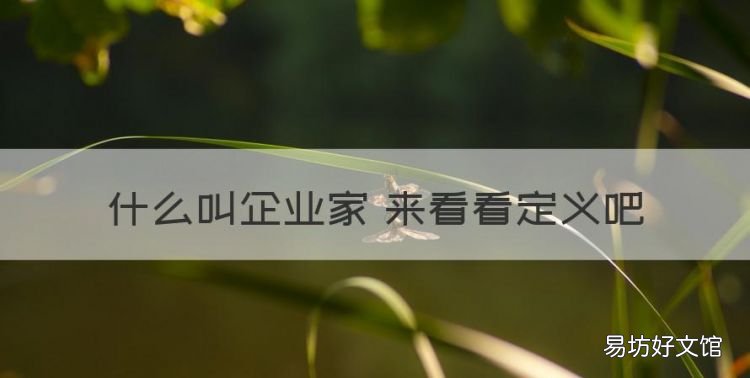 什么是企业家什么是老板,什么叫企业家 来看看定义吧