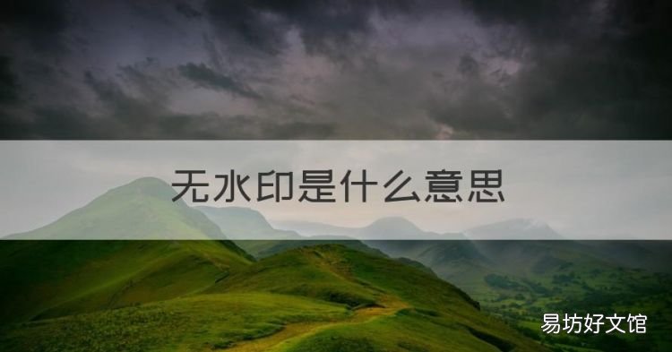 无水印是什么意思