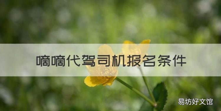 嘀嘀代驾司机报名条件,想加入滴滴代驾需要具备什么条件呢