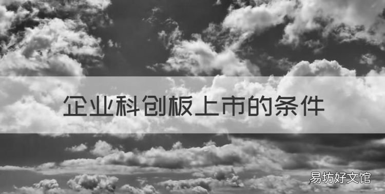 企业科创板上市的条件,科创板上市标准是什么