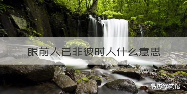 眼前人已非彼时人什么意思