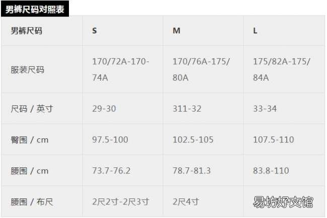 史上最全服装尺码对照表 二尺四腰围是多少厘米