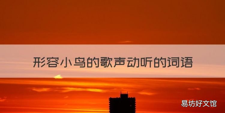 形容小鸟的歌声动听的词语,描写小鸟歌声的词语有哪些
