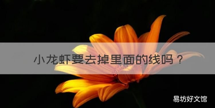 小龙虾要去虾线吗,小龙虾要去掉里面的线