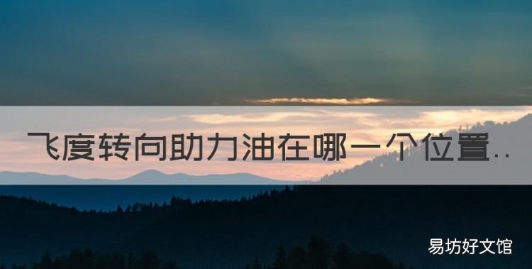 汽车转向助力油在哪个位置，飞度转向助力油在哪一个位置