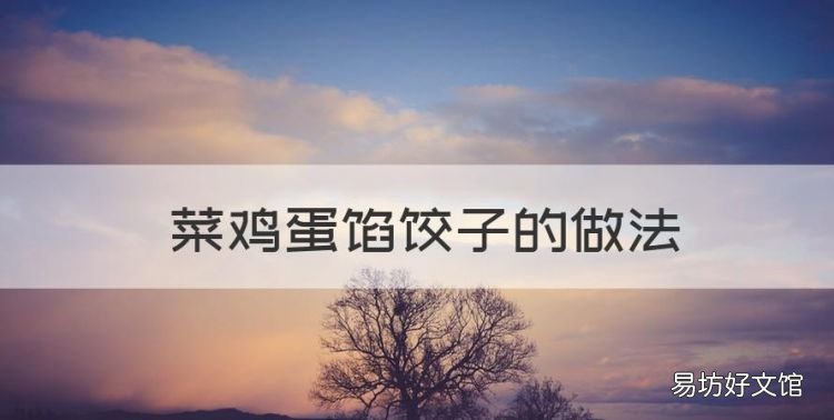 韮菜鸡蛋馅饺子的做法，鸡蛋韭菜馅饺子的做法 说明性文章