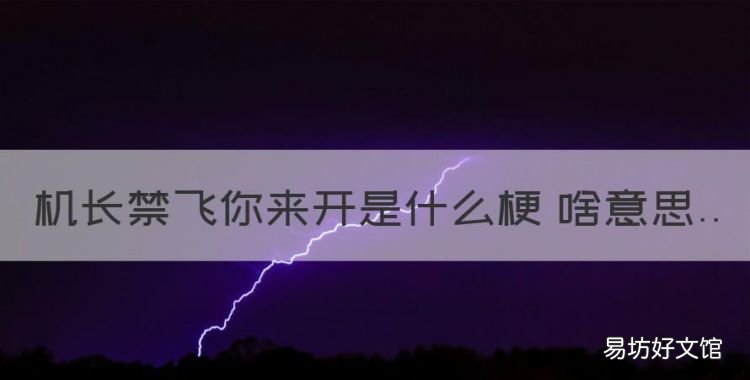 机长禁飞你来开是什么梗 啥意思