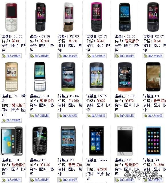 一览诺基亚全部机型图片 诺基亚老款手机型号图片大全