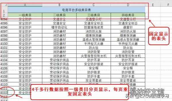 excel正确表格表头技巧 excel表格表头怎么每页都有