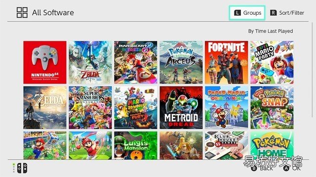 任天堂Switch系统版本升级，增加游戏分组功能