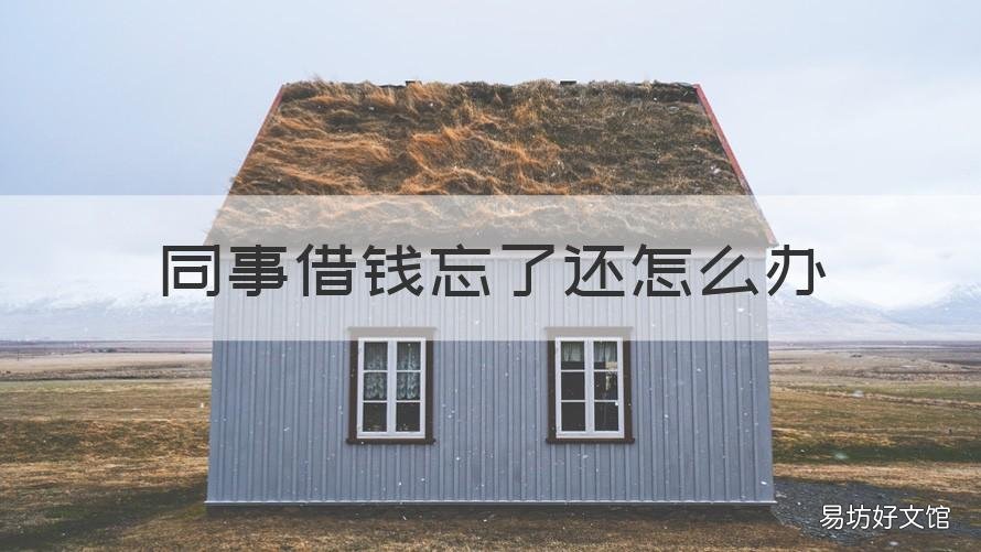 同事借钱忘了还怎么办
