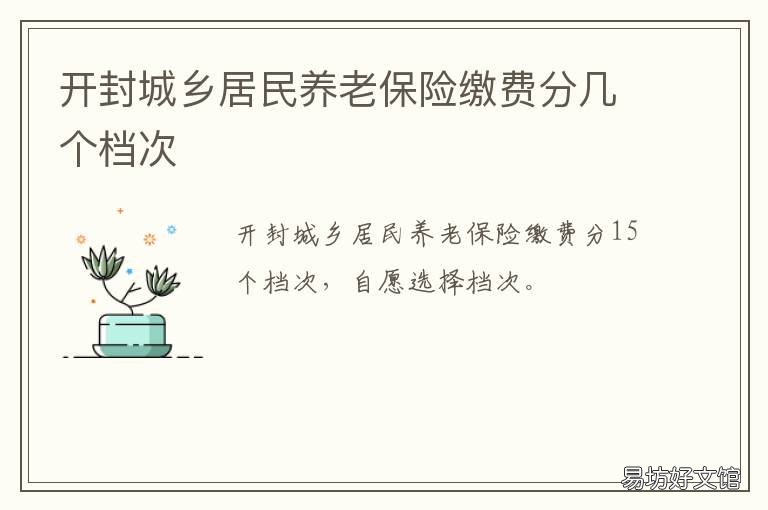 开封城乡居民养老保险缴费分几个档次 封开县个人社保缴费标准