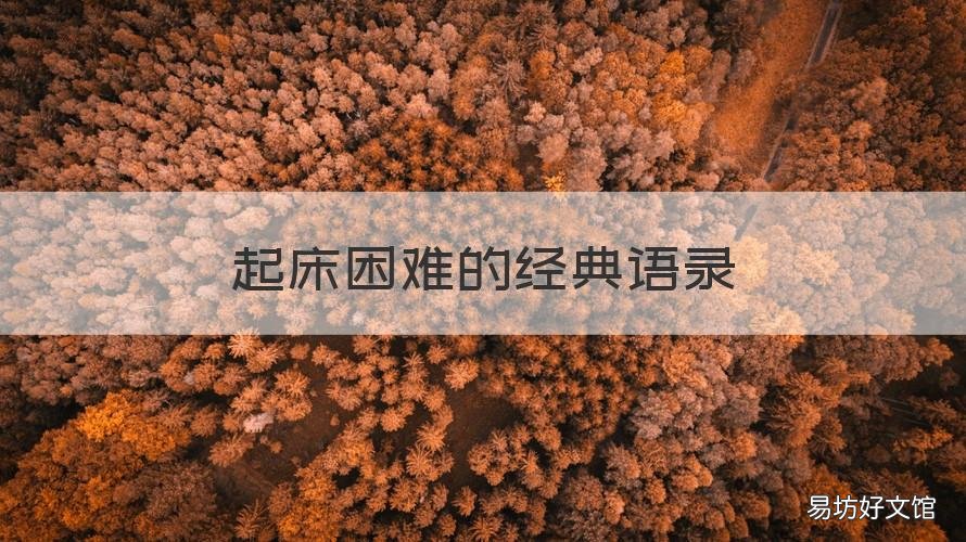 起床困难的经典语录 起床了语录