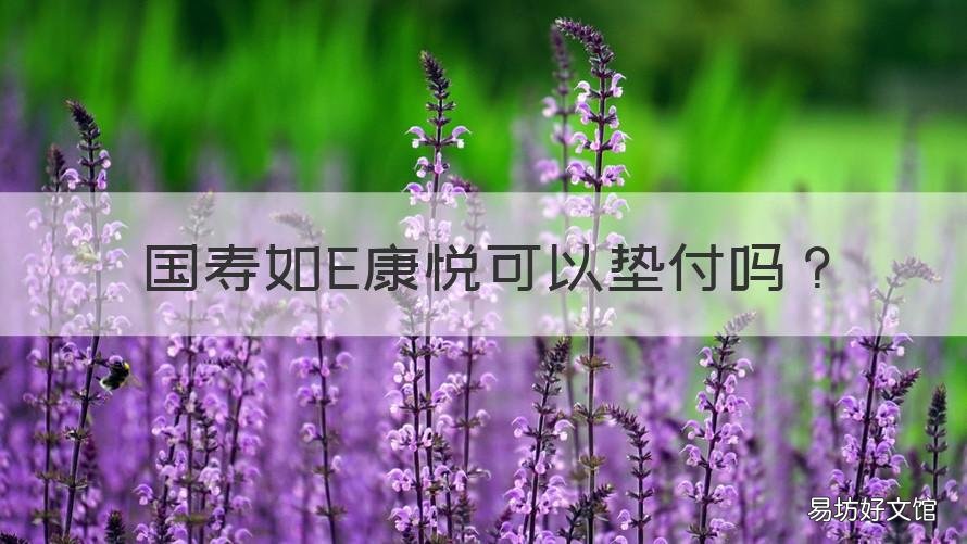 国寿如E康悦可以垫付吗 国寿E康悦