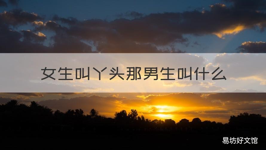 女生叫丫头那男生叫什么 女生叫丫头男生叫什么?