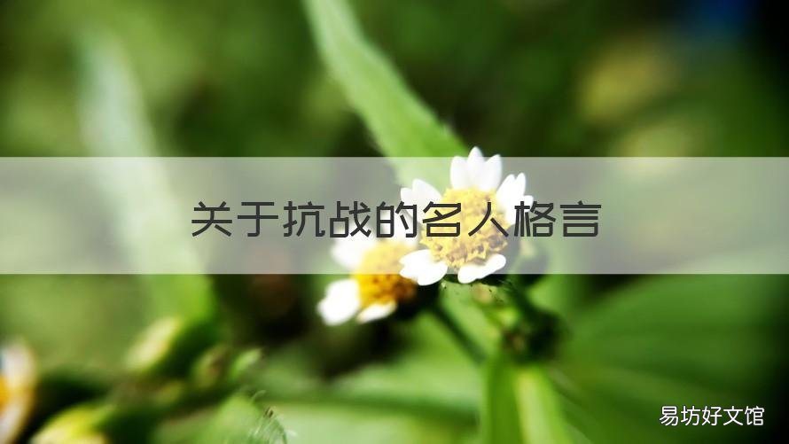关于抗战的名人格言 抗战的名人名言