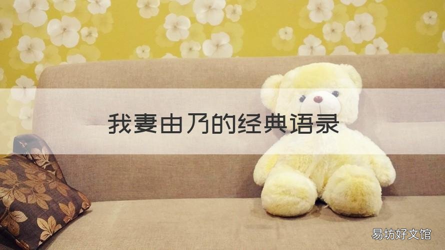 我妻由乃的经典语录 评价我妻由乃