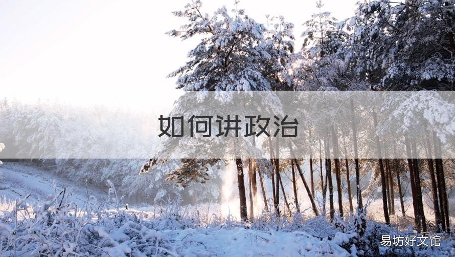如何讲政治 公务员如何讲政治