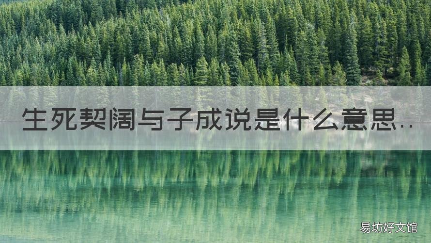 生死契阔与子成说是什么意思 死生契阔 与子成说的意思