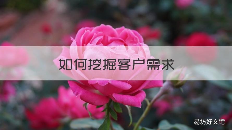 如何挖掘客户需求 如何挖掘客户需求培训心得