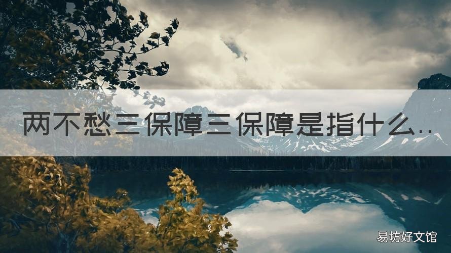 两不愁三保障三保障是指什么 两不愁三保障中的三保障指什么?