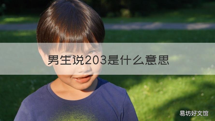 男生说203是什么意思 203怎么说