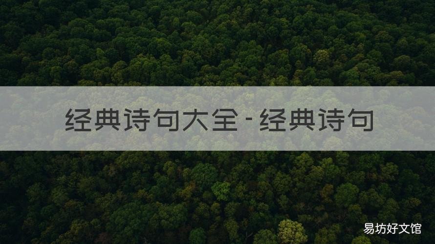 经典诗句大全-经典诗句 名句经典诗句