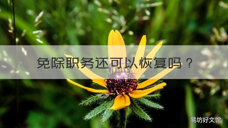 免除职务还可以恢复吗 免除职务恢复职务的几率