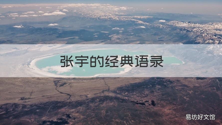 张宇的经典语录 张宇说的话