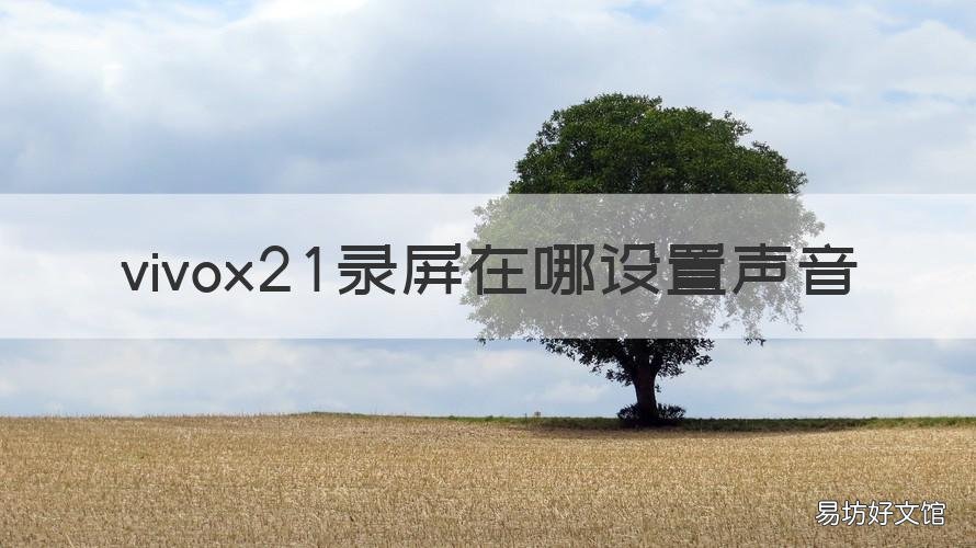 vivox21录屏在哪设置声音 vivox21s手机录屏怎么设置声音