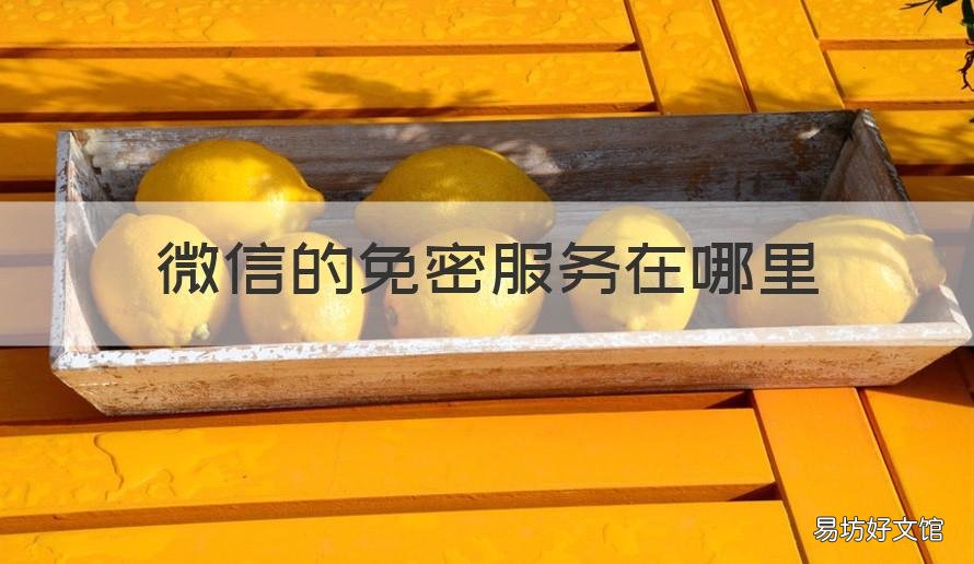 微信的免密服务在哪里 微信的免密服务在哪里找