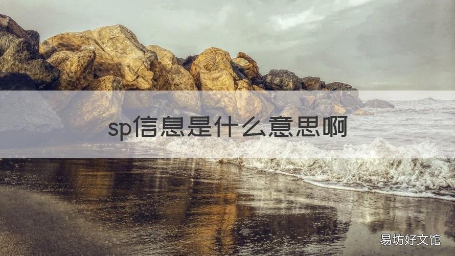 sp信息是什么意思啊 SP是啥意思是什么
