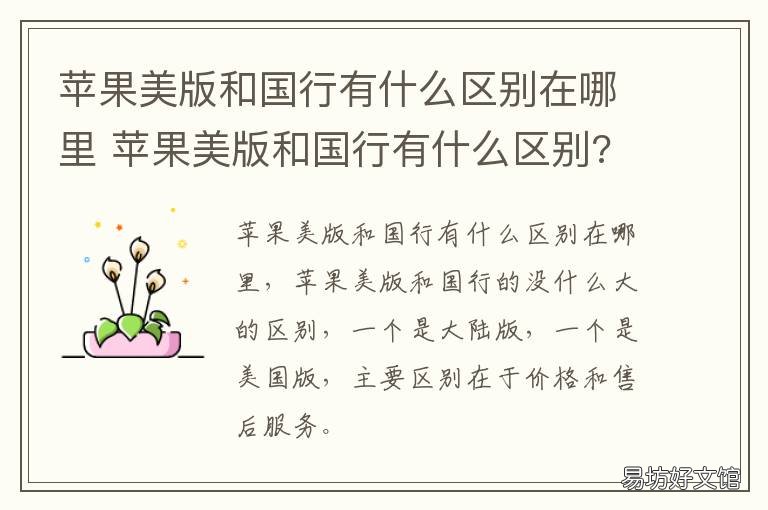 苹果美版和国行有什么区别在哪里 苹果美版与国行的区别是什么