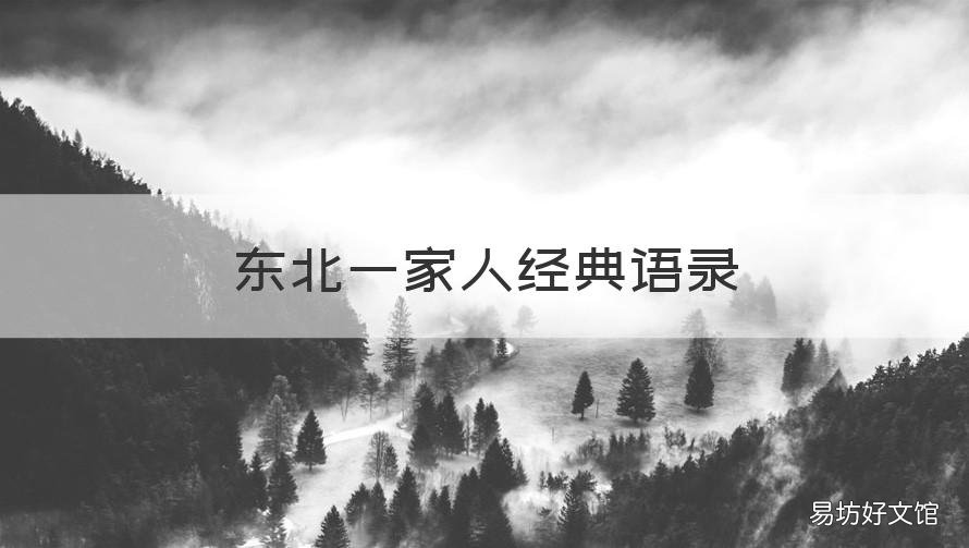 东北一家人经典语录 致敬经典东北一家人