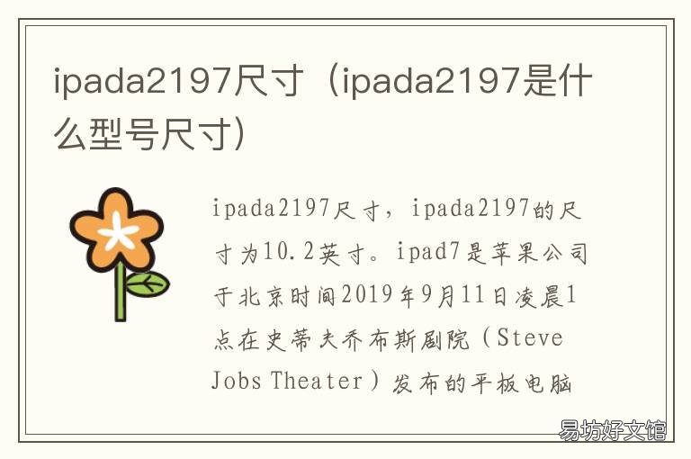 ipada2197尺寸 ipada2197多少寸