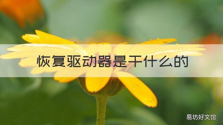 恢復驅動器是干什么的 驅動怎么恢復