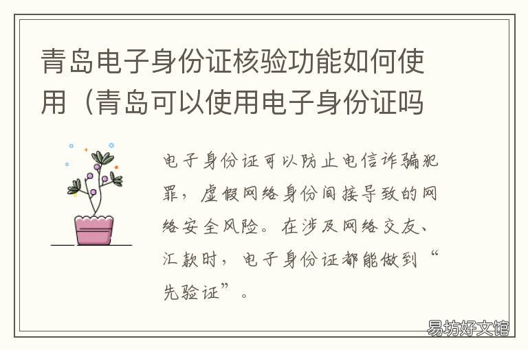 青岛电子身份证核验功能如何使用
