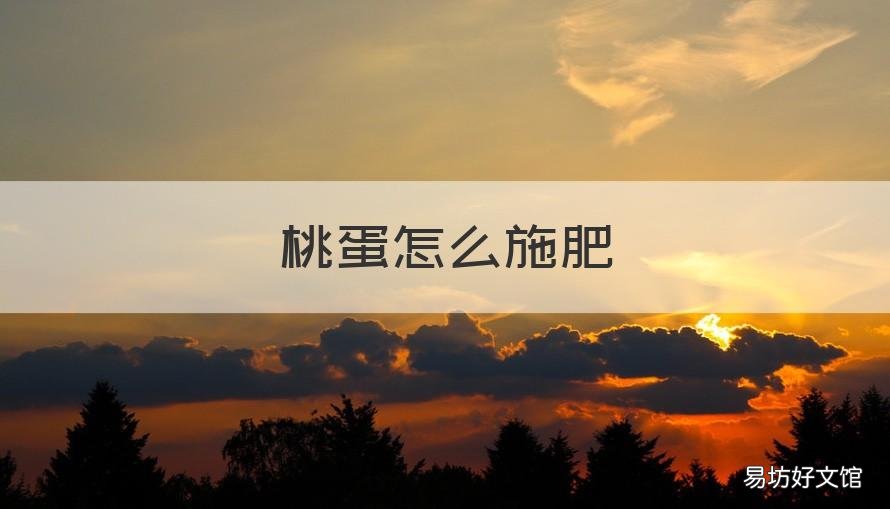 桃蛋怎么施肥 桃蛋施肥用什么肥料