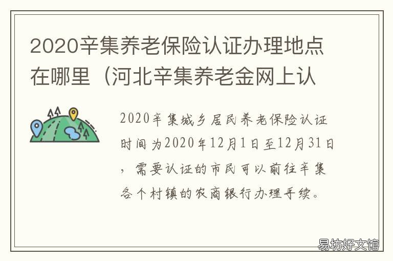 2020辛集养老保险认证办理地点在哪里 辛集养老保险缴费标准