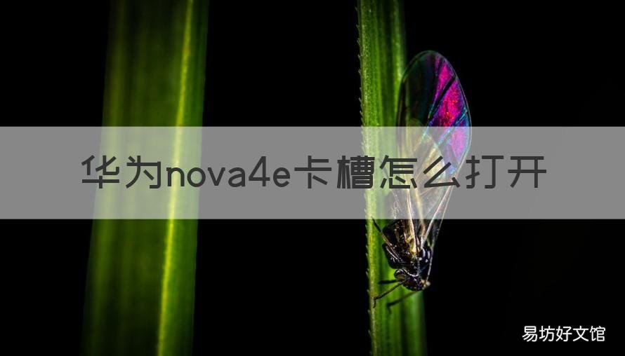 华为nova4e卡槽怎么打开 华为nova4e手机卡槽在哪里