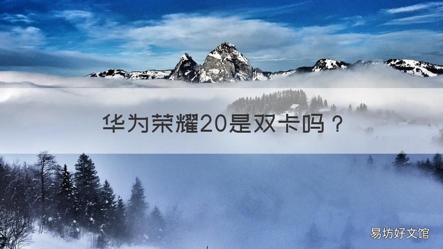 华为荣耀20是双卡吗 华为荣耀20是双卡吗怎么设置