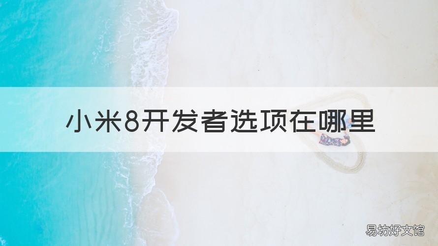 小米8开发者选项在哪里 小米开发者选项在哪里打开