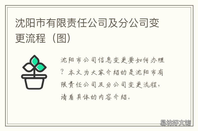 沈阳市有限责任公司及分公司变更流程 沈阳分公司