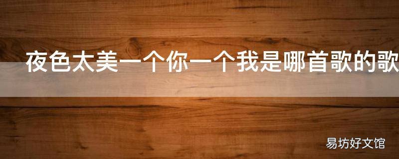 夜色太美一个你一个我是哪首歌的歌词 你说今晚的夜色很美是什么歌