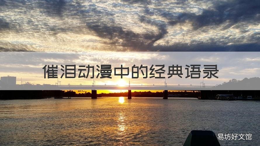 催泪动漫中的经典语录 动漫经典语录震撼人心