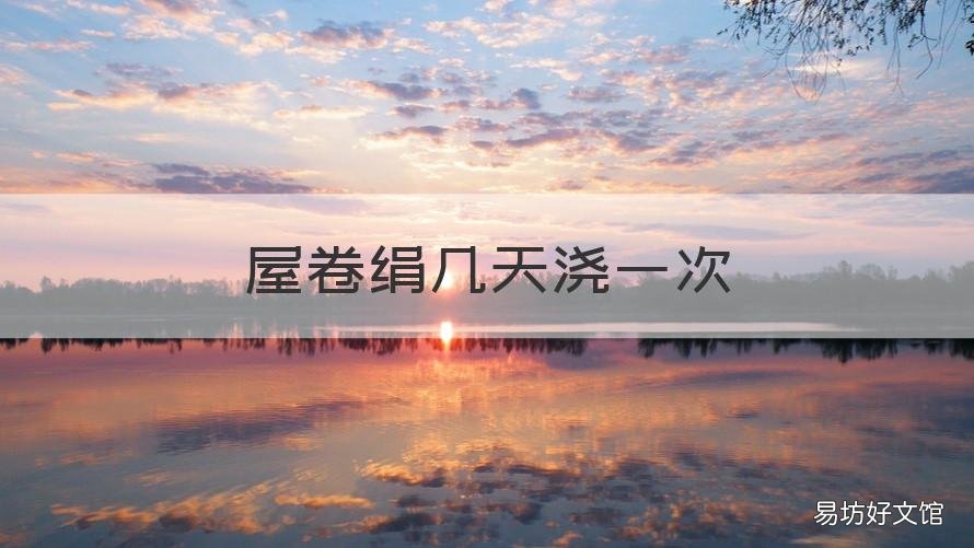 屋卷绢几天浇一次