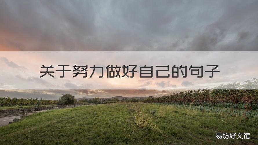 关于努力做好自己的句子 关于努力做好自己的句子说说