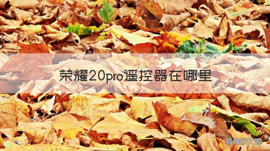 荣耀20pro遥控器在哪里 荣耀20手机遥控器在哪里打开