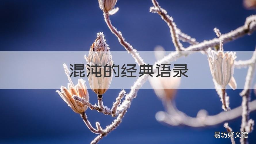 混沌的经典语录 关于混沌的名言名句
